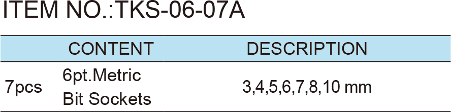 7pcs. 3/8”Dr. Bit Socket Wrench Set (1)