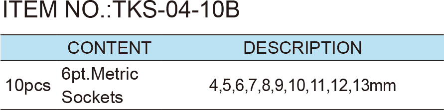 10pcs. 1/4”Dr.Socket Wrench Set (1)