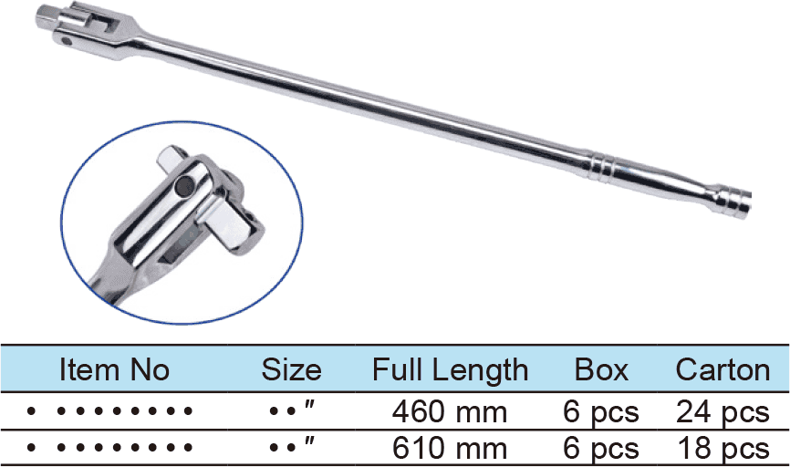 1/2”&3/8” Dr. Flex Handles, Round Handle with Double Drivers(1)