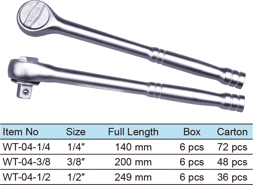 Ratchet Wrench With Quick Release, Round Handle, 1/4″ 43 Teeth, 3/8″ 41 Teeth, 1/2″ 45 Teeth(1)