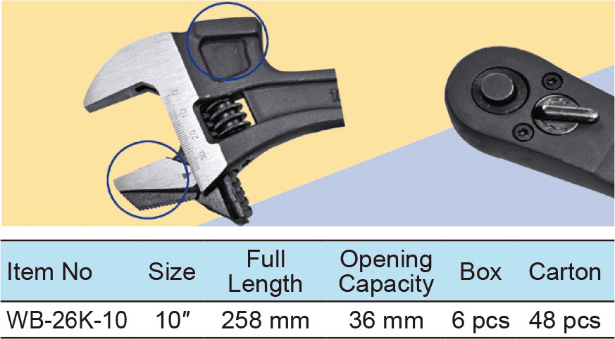 4 in1 Multifunction Adjustable Wrench, Wide Opening, Reversable Jaw,With Hammer Head, 3/8”Dr.Ratchet(1)