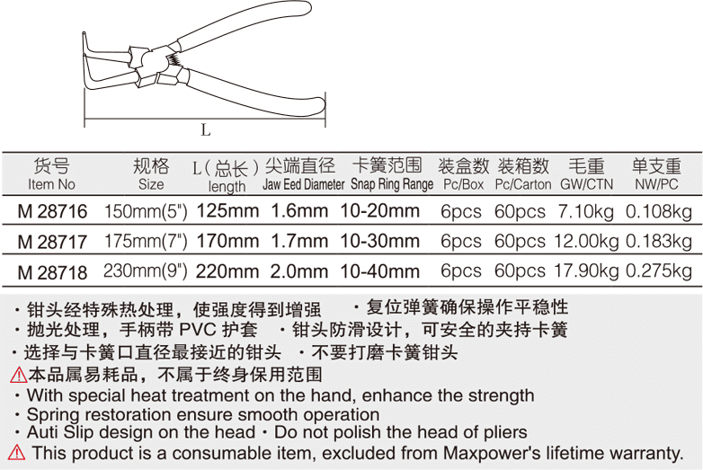 专业级日式穴用弯嘴卡簧钳(1)