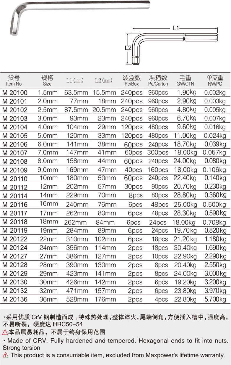 专业级平头电镀加长内六角扳手(1)