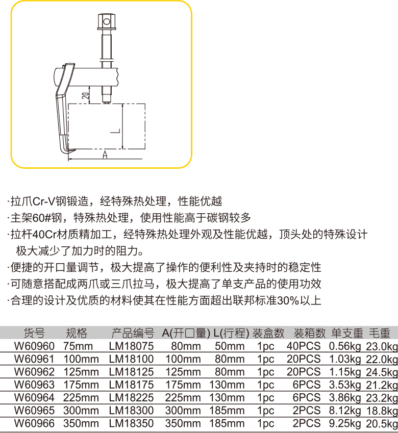 单钩式双爪三爪复合式拉马(1)